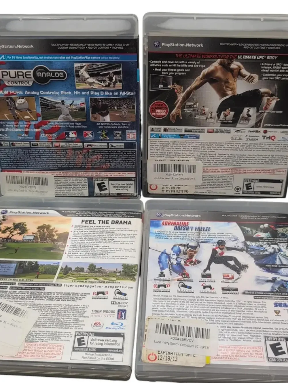 PlayStation 3 Games Lot‎ MLB 11 The Show UFC Trainer Tiger Woods Vancouver 2010